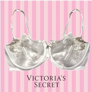 Victoria’s Secret, Dream Angels Embroidered Floral Mesh Bra 38D Bridal